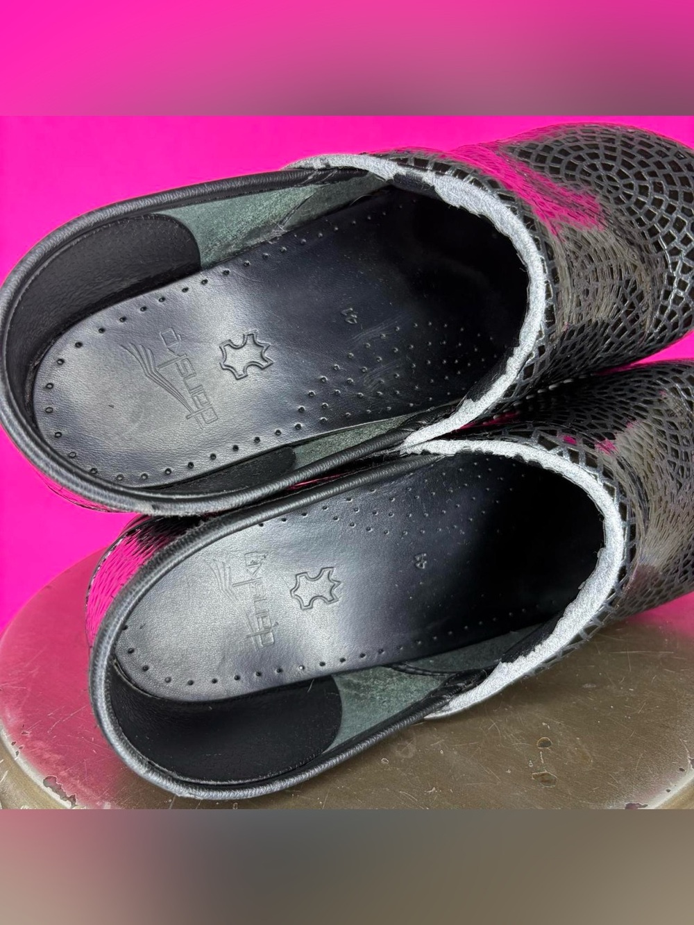 Dansko Professional Patent Gray Leather Mosaic Design Clog EU 41 - Picture 7 of 7